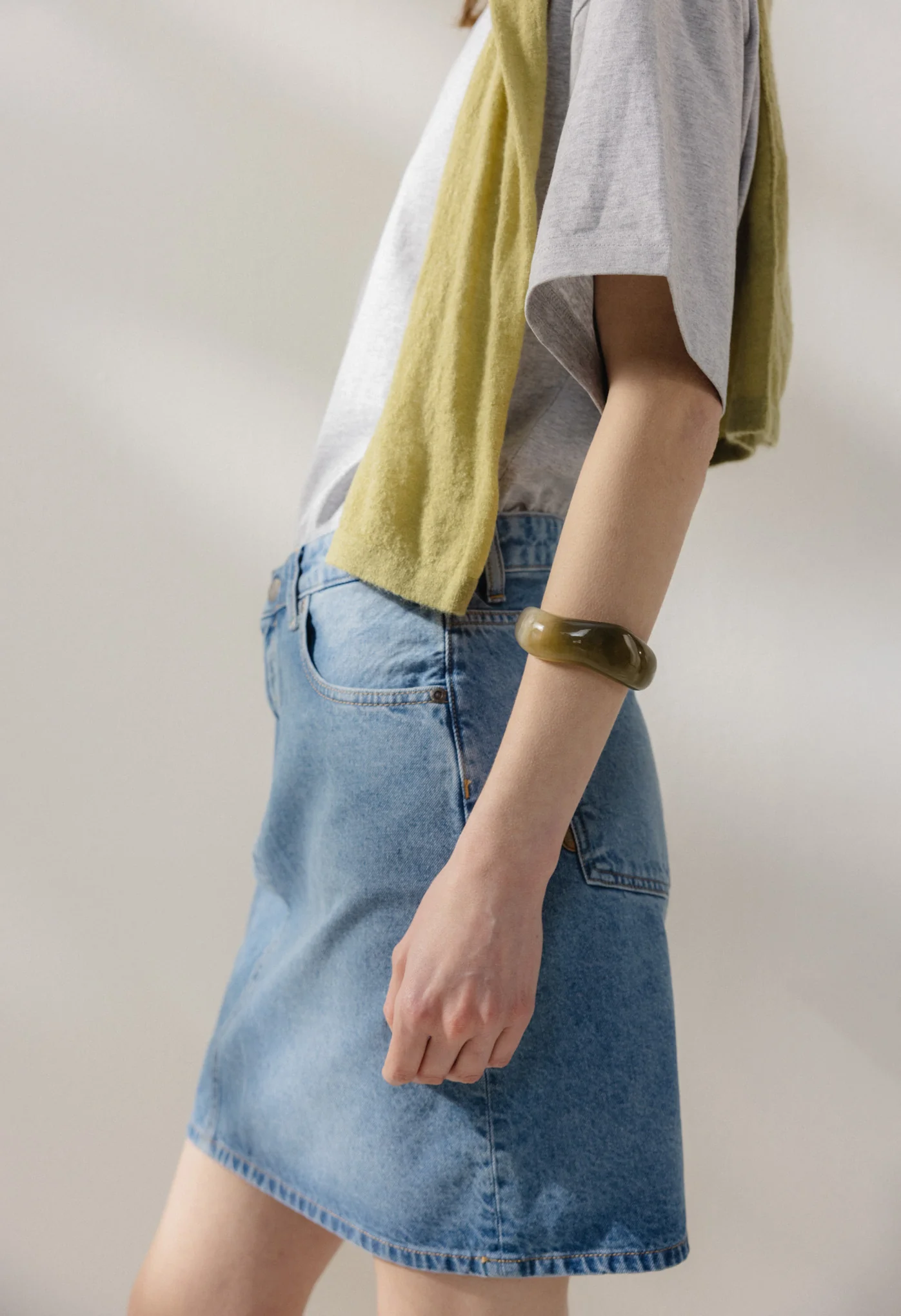 Audry Mini Skirt - Light Stone Vintage - Image 9